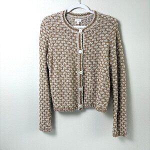 J. Crew Brown and Cream Cardigan Sweater
